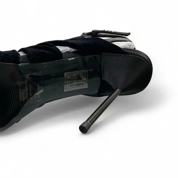 NIB REISS | SZ US 6 | Monroe Black Velvet Sandal Stiletto Pump Shoe $325 - Picture 9 of 10